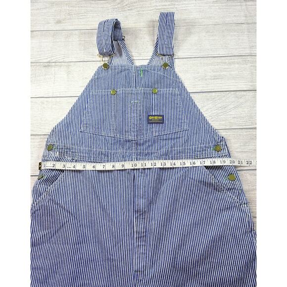 Vintage USA Union Made OshKosh Bgosh Men Overalls Striped Railroad Vestbak 38x32 - Picture 4 of 8